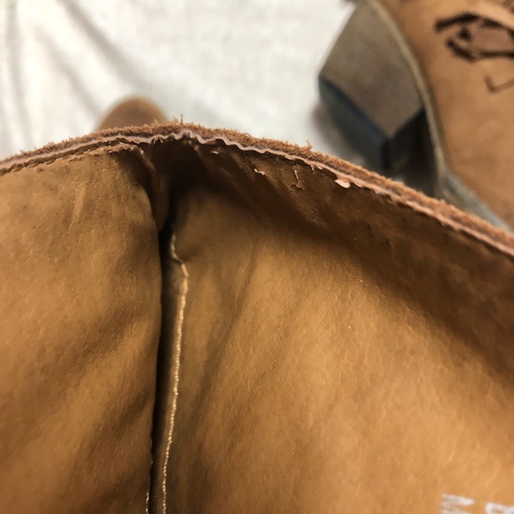 Very Volatile Leather Suede Fringe Boots Size 6.5 Western Festival Rodeo Cowboy - Picture 10 of 13